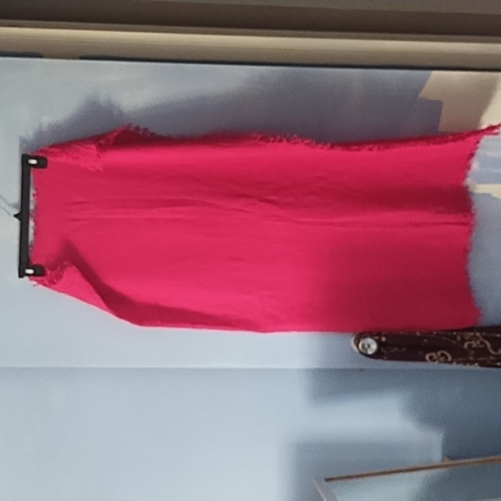 Kemi Hot Pink Crinkle Cotton Gauze Scarf